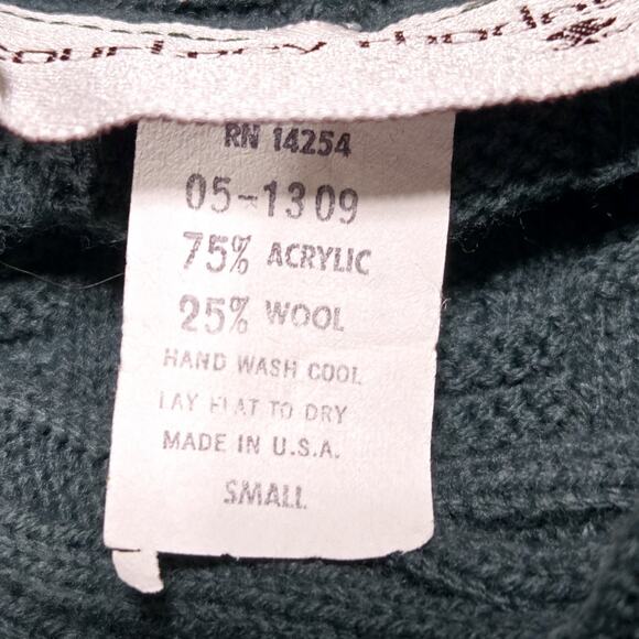 Courtney‎ Rhodes Sweater Vintage Size Small Wool Blend Basket Weave Knit Green - Picture 8 of 9